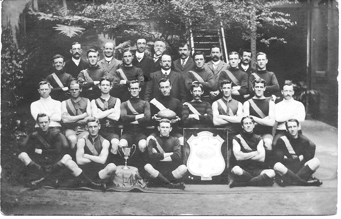 EWButler and East Sydney Aust Rules team â€“ about 1905